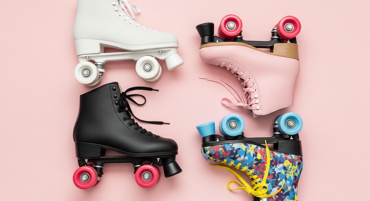 Womens roller skates lined up by style and color for the roller magic for women buyer guide